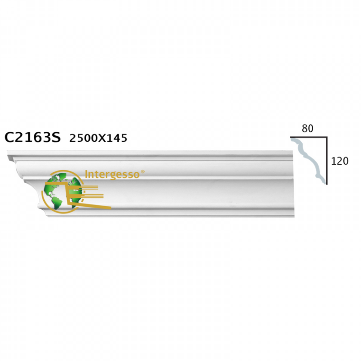 Sanca em Gesso C2163S (2500 x 145 mm)