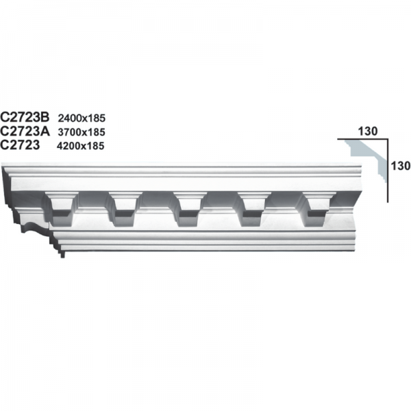 Cornice Moulding in Plaster C2723 (2400 x 185 mm)