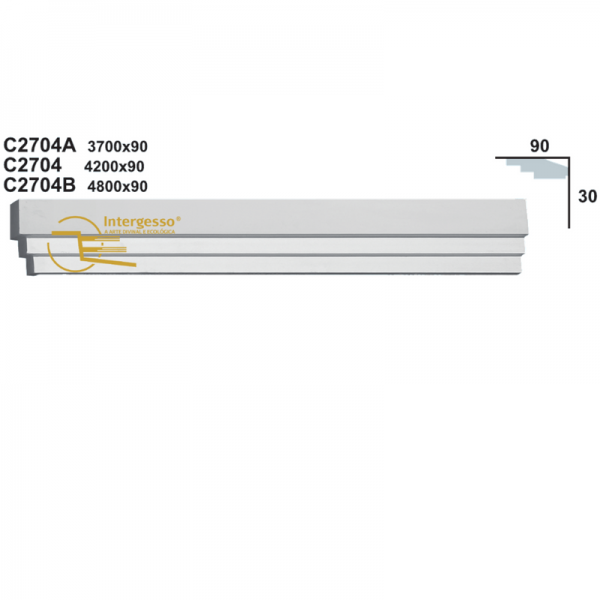 Cornice Moulding in Plaster C2704 (2400 x 90 mm)