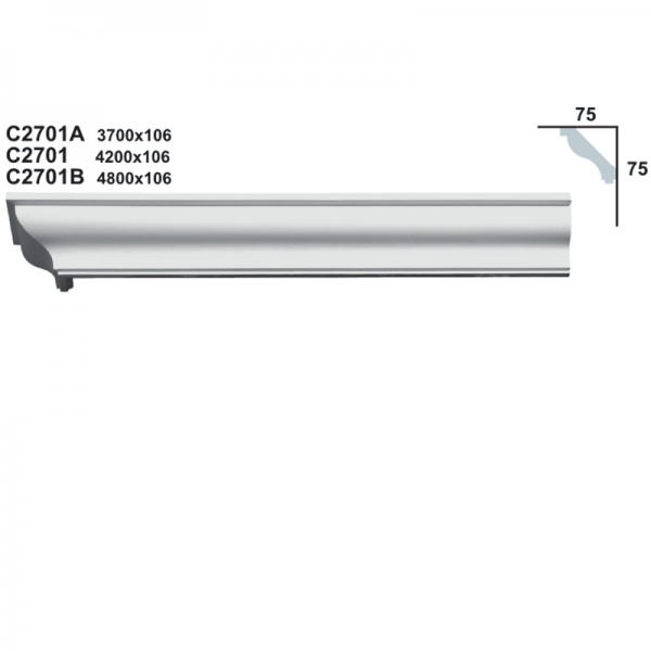 Sanca em Gesso C2701 (2440 x 106 mm)