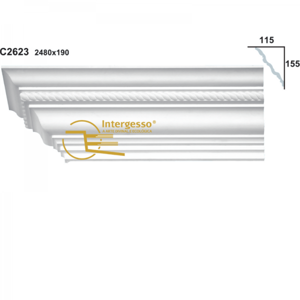 Sanca em Gesso C2623 (2480 x 192 mm)