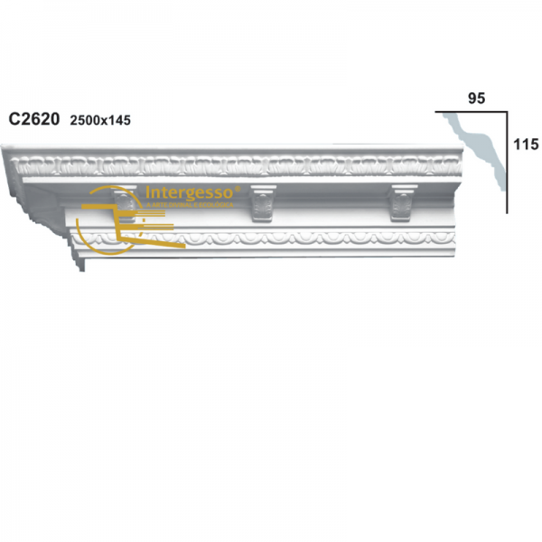 Sanca em Gesso C2620 (2510 x 147 mm)