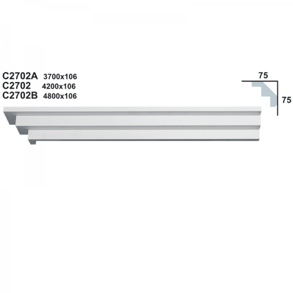 Sanca em Gesso C2702 (2440 x 106 mm)