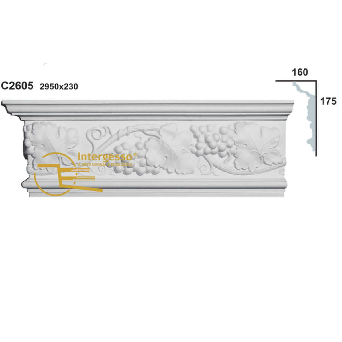 Sanca em Gesso C2605 (2450 x 230 mm)