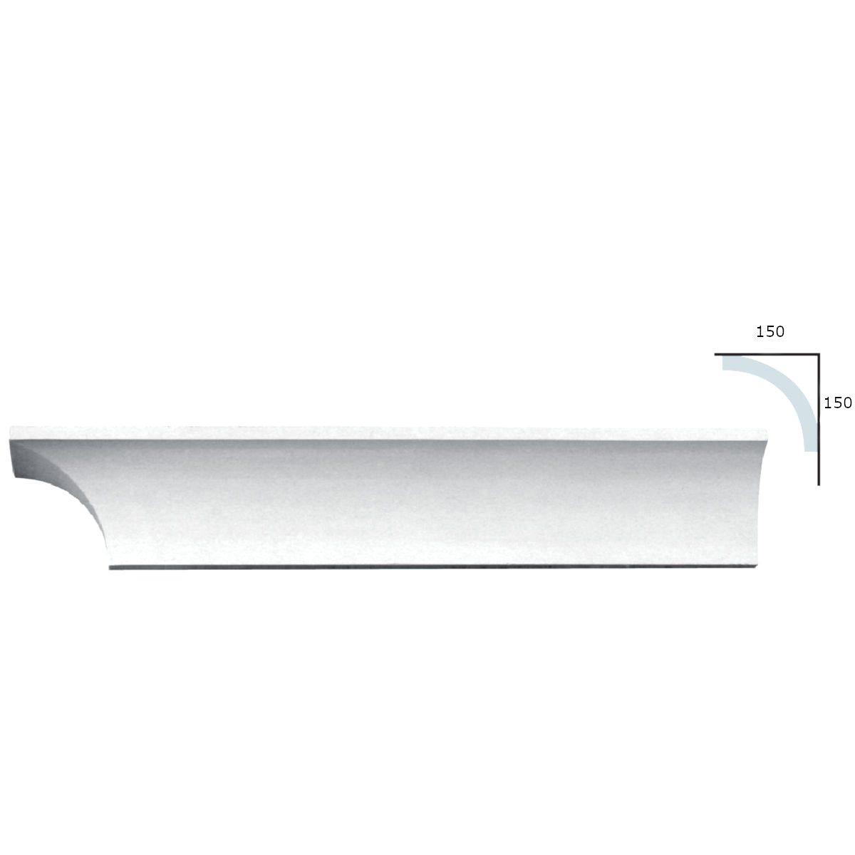 Cornice Moulding in Plaster C0001C (2500 x 212 mm)