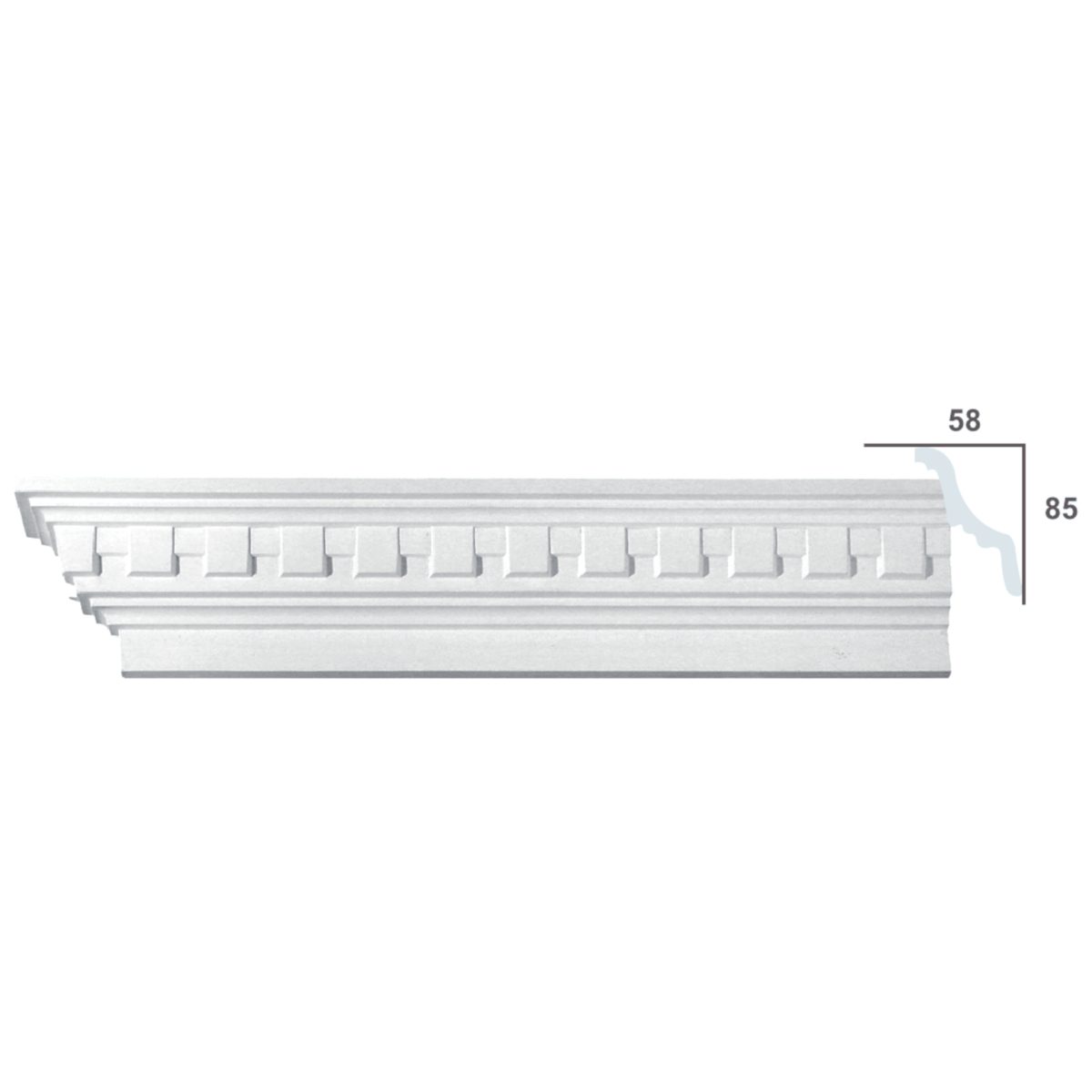 Cornice Moulding in Plaster C0007 (2440 x 103 mm)