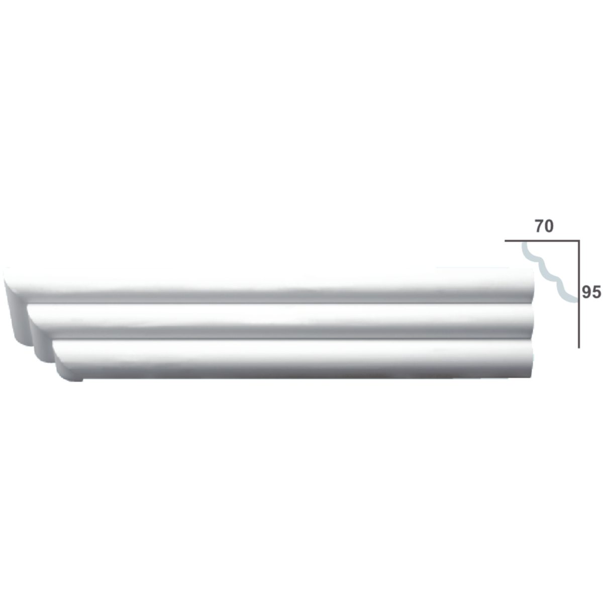 Cornice Moulding in Plaster C0012 (2440 x 115 mm)