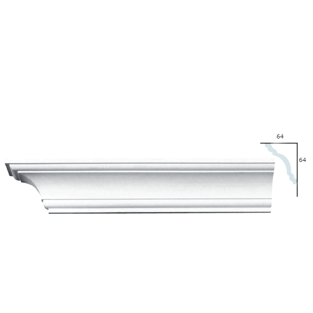 Cornice Moulding in Plaster C0014 (2440 x 90 mm)