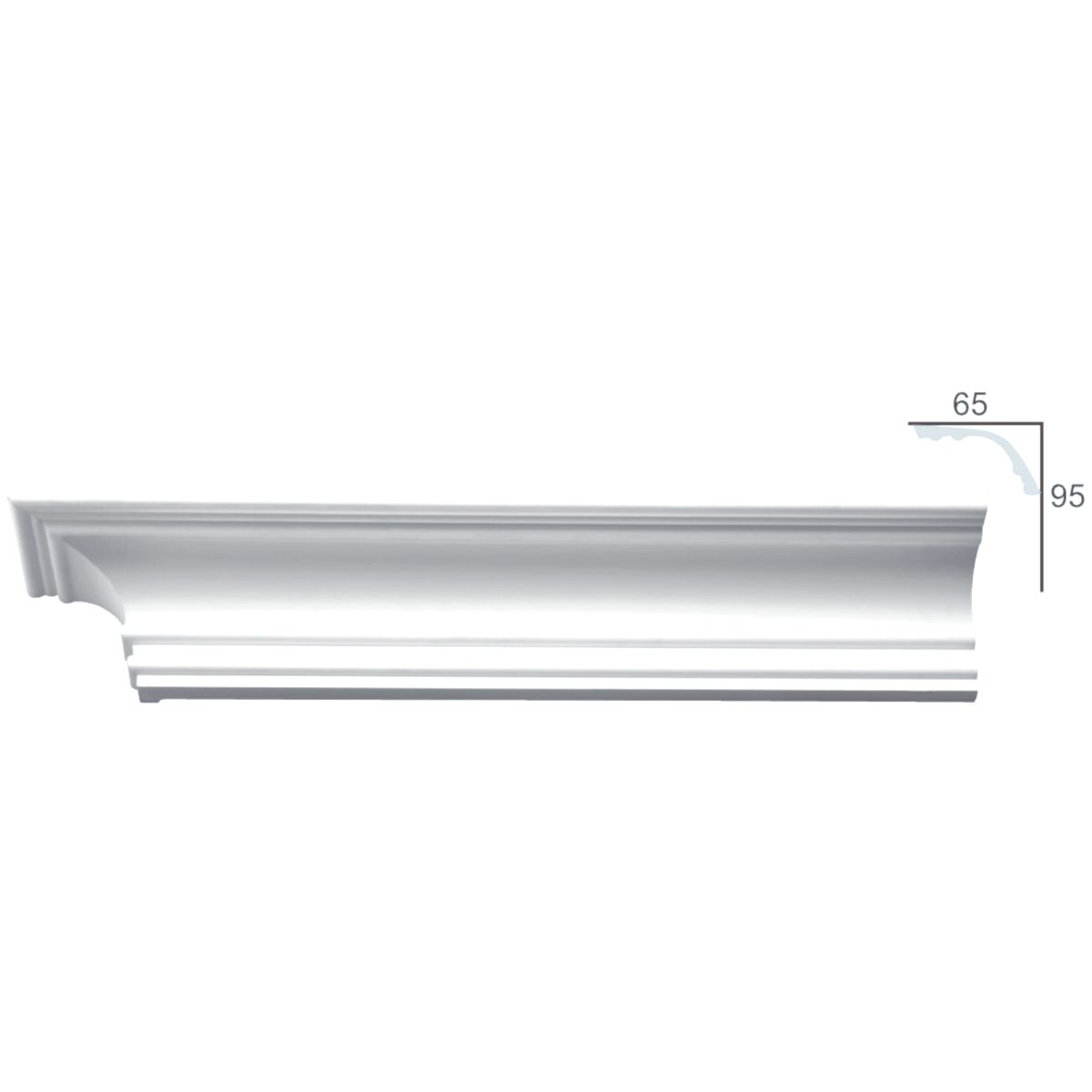 Cornice Moulding in Plaster C0015 (2440 x 115 mm)