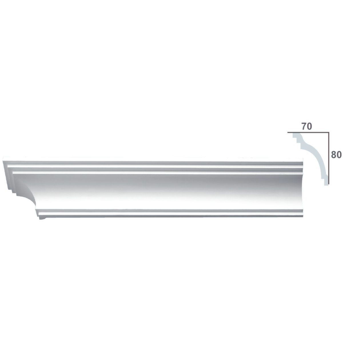 Cornice Moulding in Plaster C0018 (2440 x 106 mm)