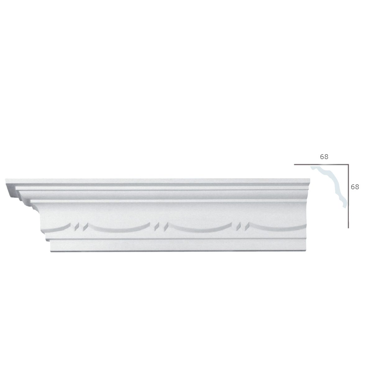 Sanca em Gesso C0019CL (2440 x 105 mm)