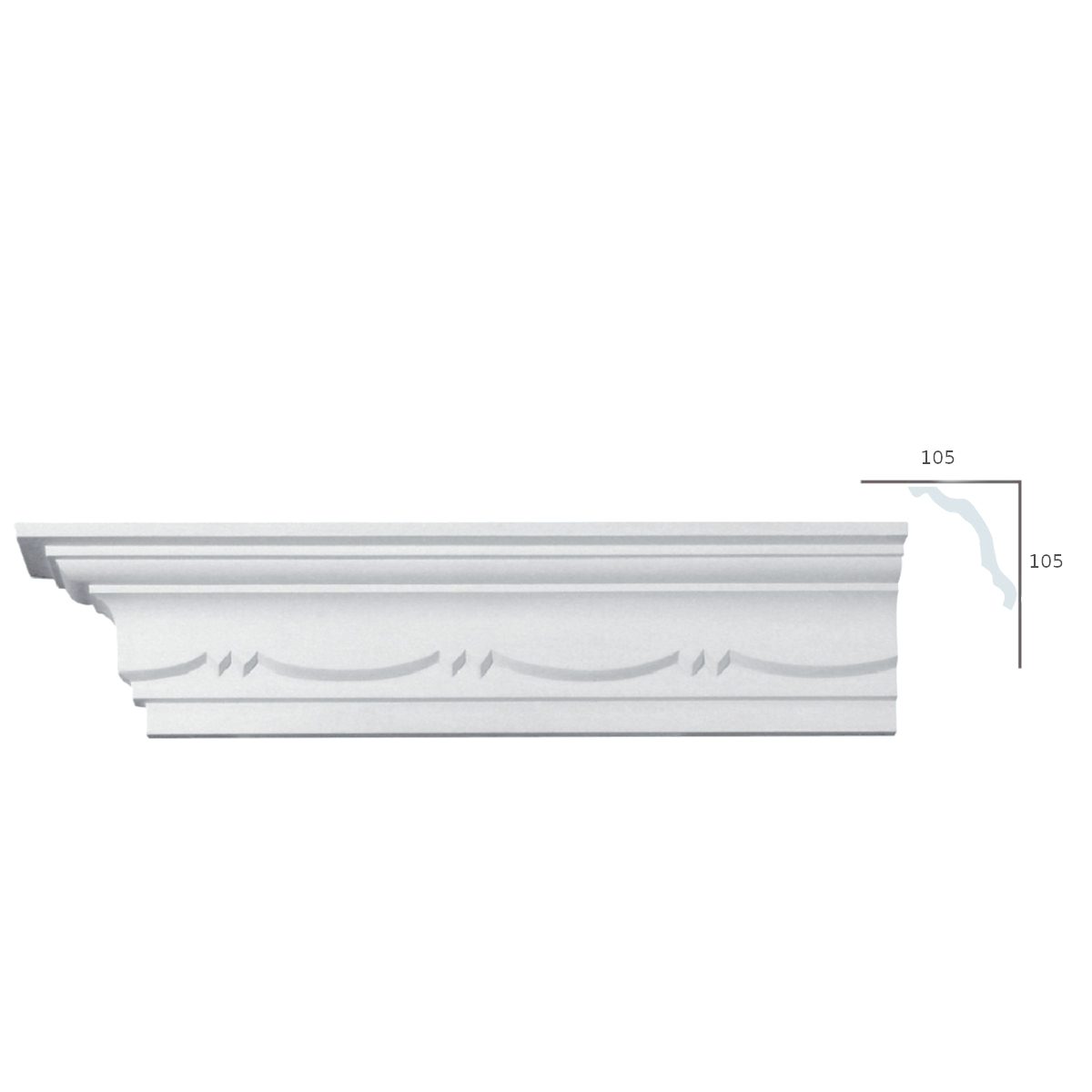 Cornice Moulding in Plaster C0019L (2440 x 160 mm)