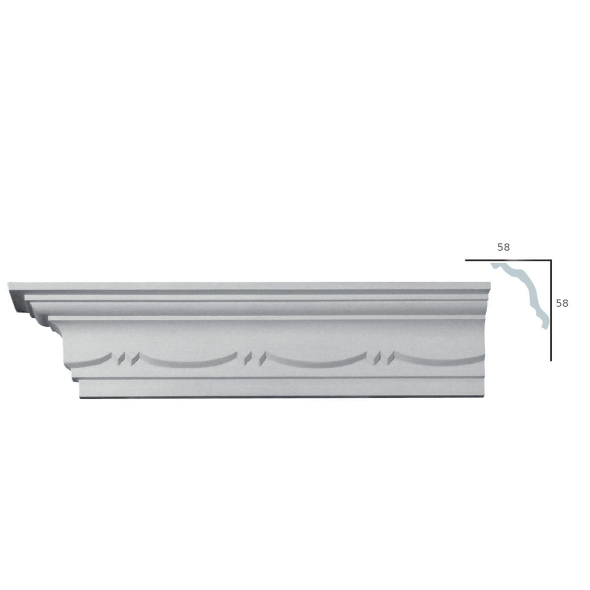 Cornice Moulding in Plaster C0019S (2440 x 90 mm)
