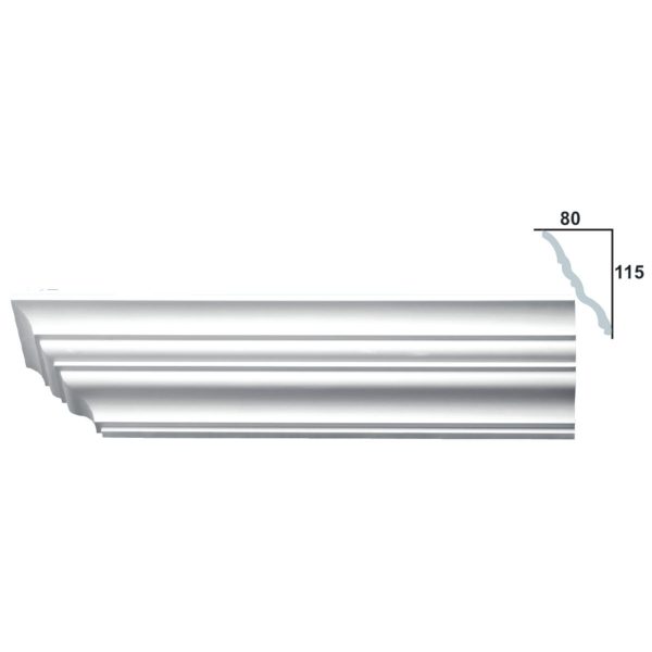 Cornice Moulding in Plaster C0024 (2440 x 140 mm)