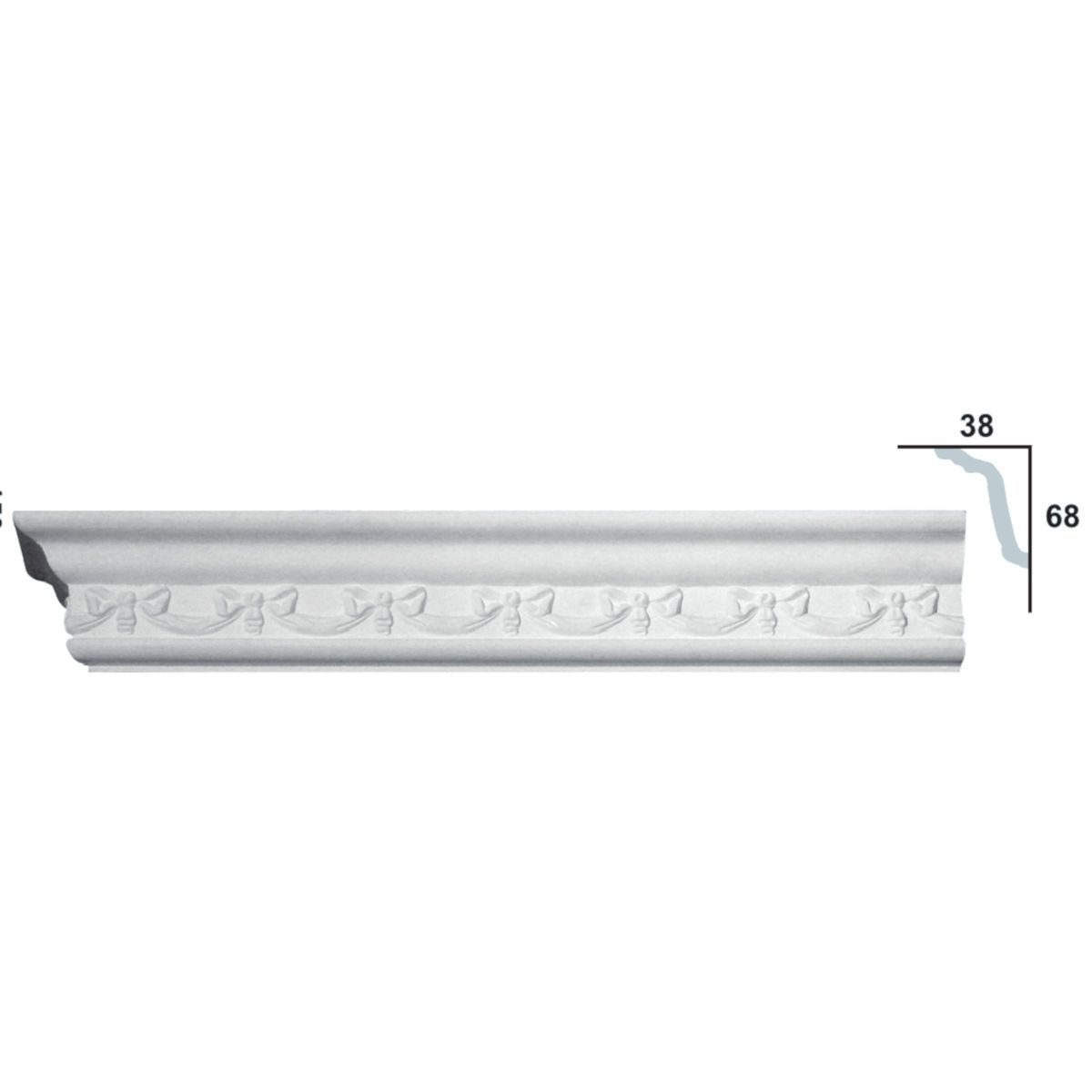 Cornice Moulding in Plaster C0028 (2440 x 80 mm)