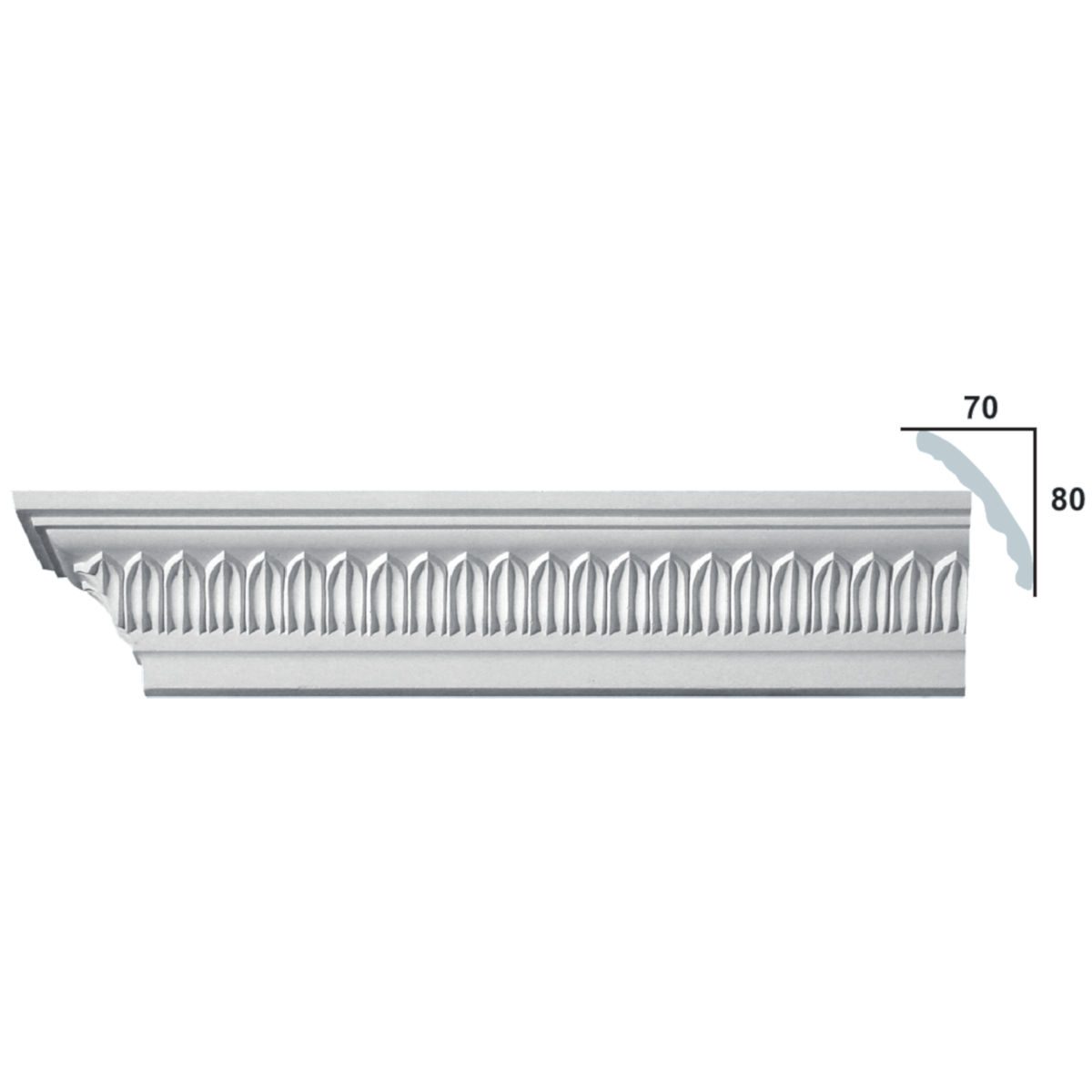 Cornice Moulding in Plaster C0029 (2440 x 105 mm)