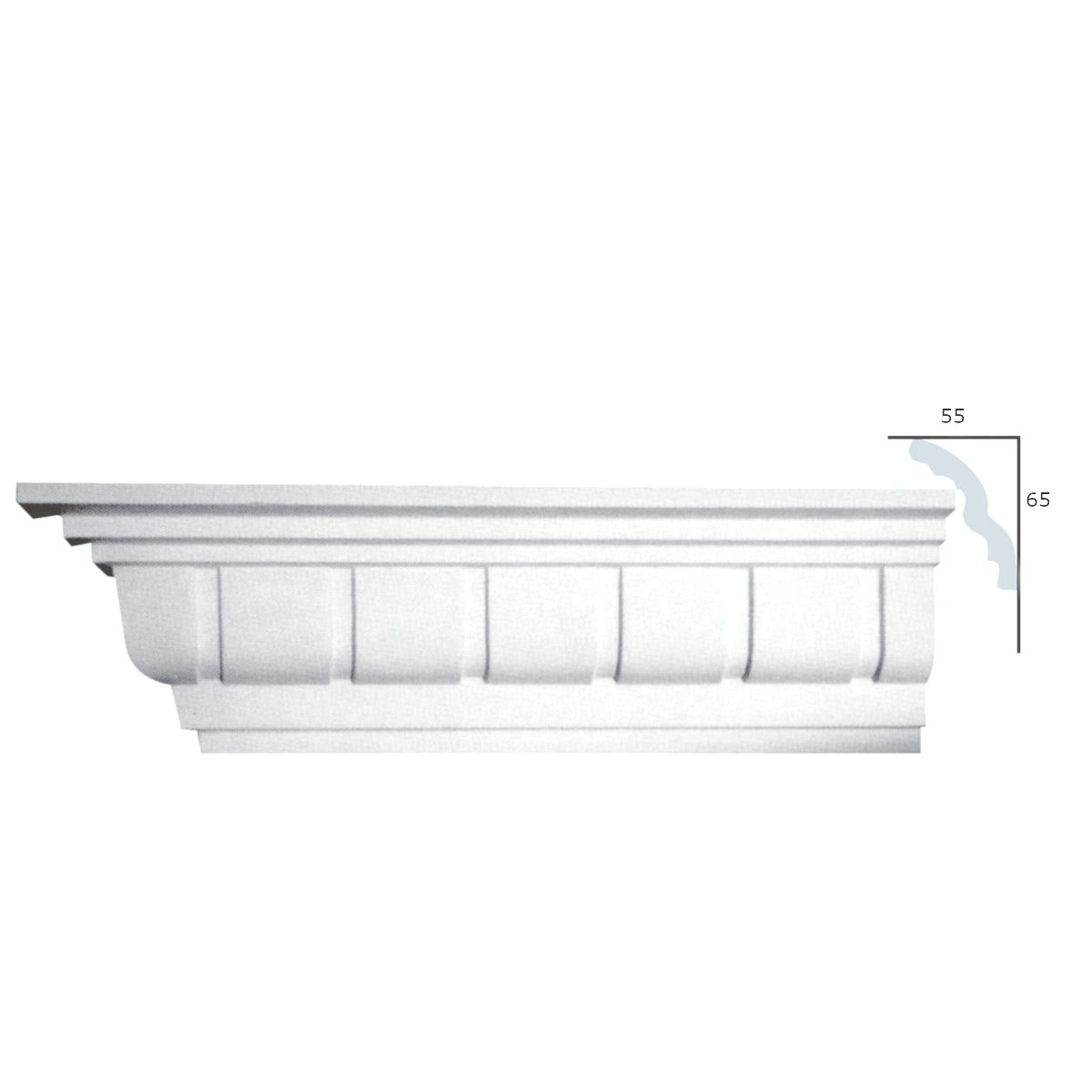 Cornice Moulding in Plaster C0032 (2440 x 85 mm)