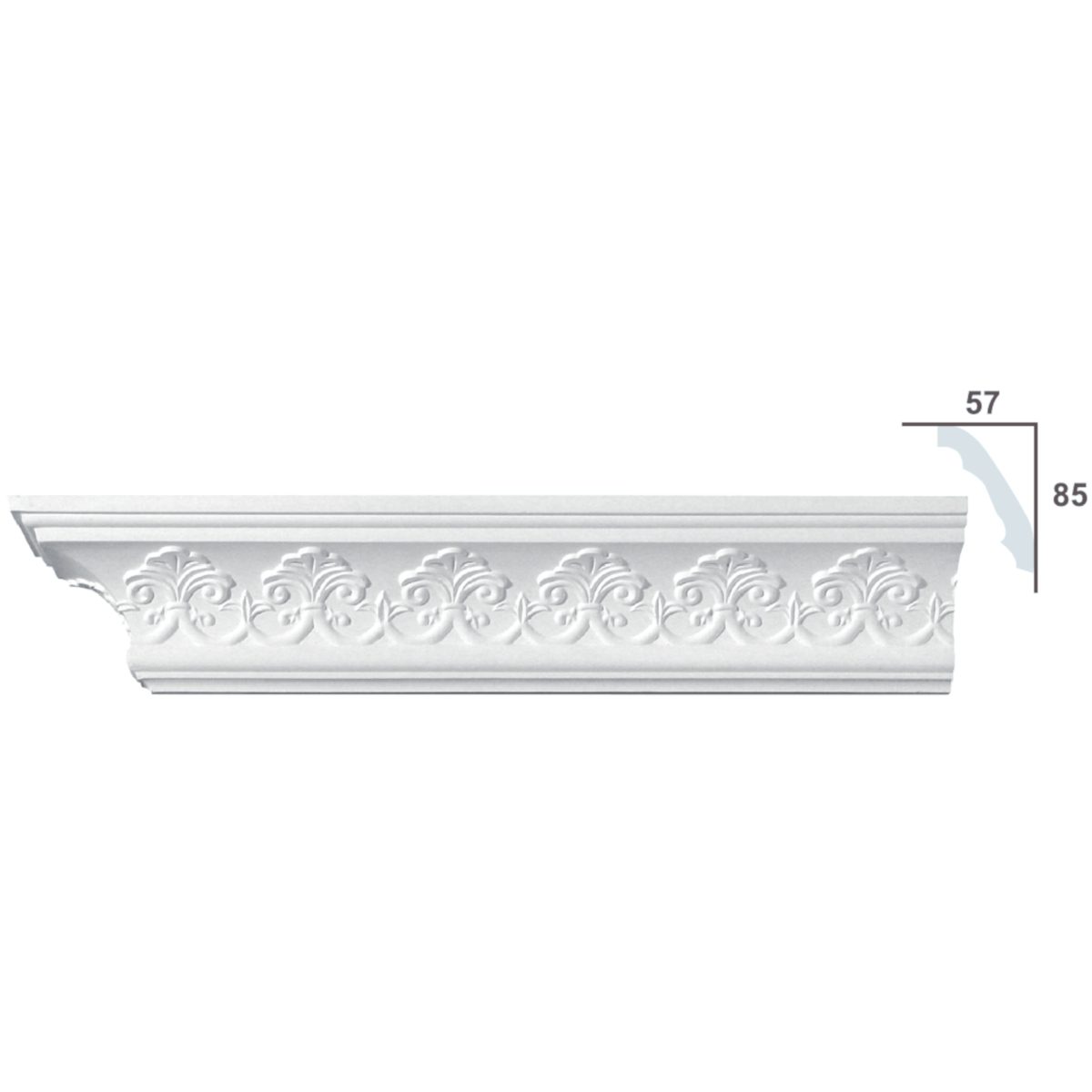 Cornice Moulding in Plaster C0033 (2440 x 115 mm)