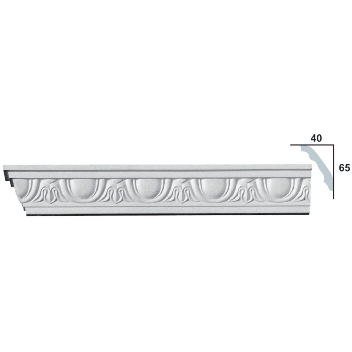 Cornice Moulding in Plaster C0035 (2440 x 77 mm)
