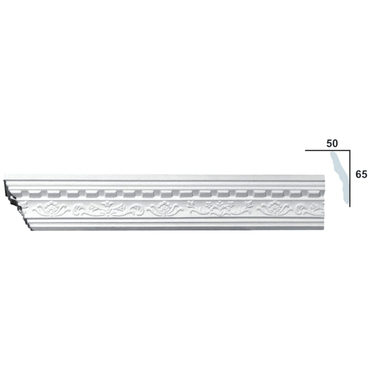 Cornice Moulding in Plaster C0039 (2440 x 77 mm)