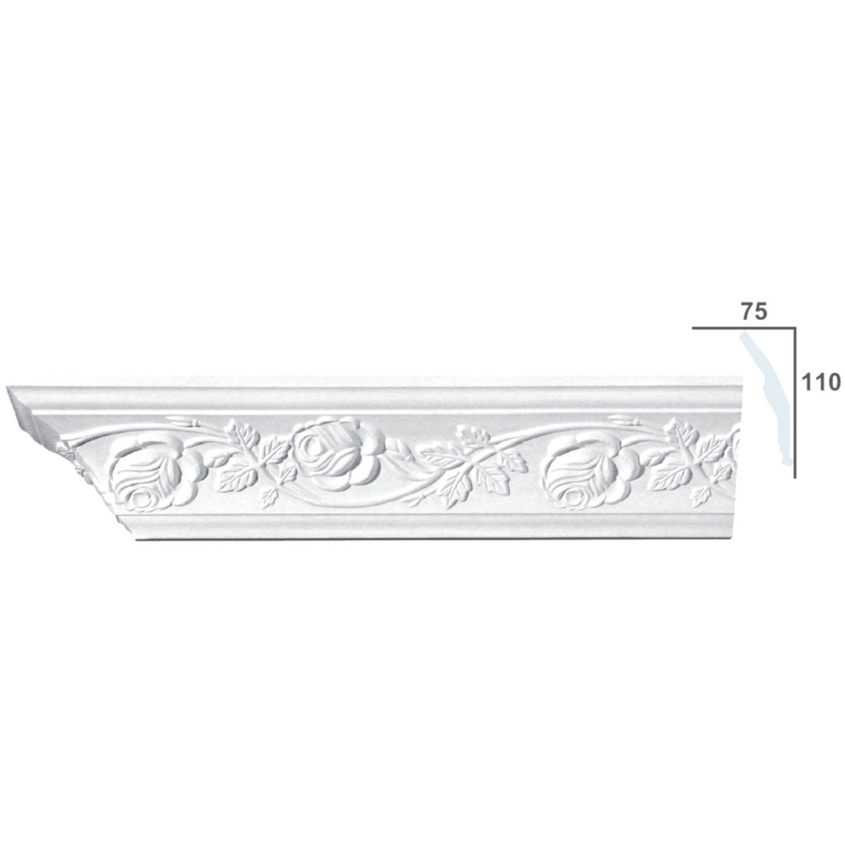 Cornice Moulding in Plaster C0054 (2440 x 130 mm)