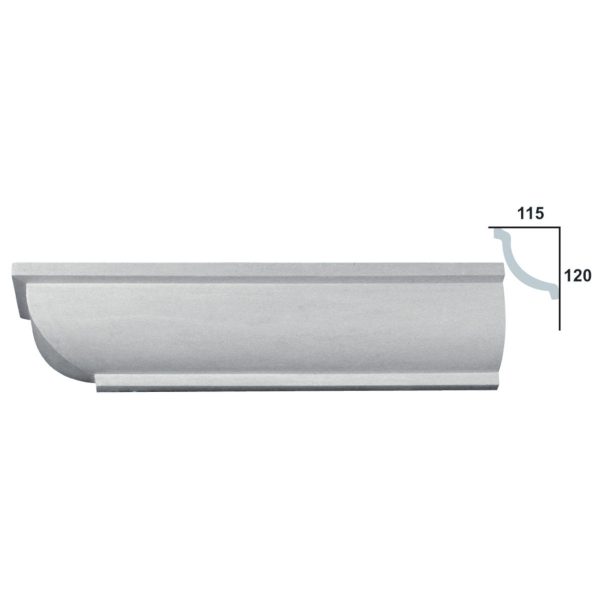 Cornice Moulding in Plaster C0060 (2440 x 140 mm)