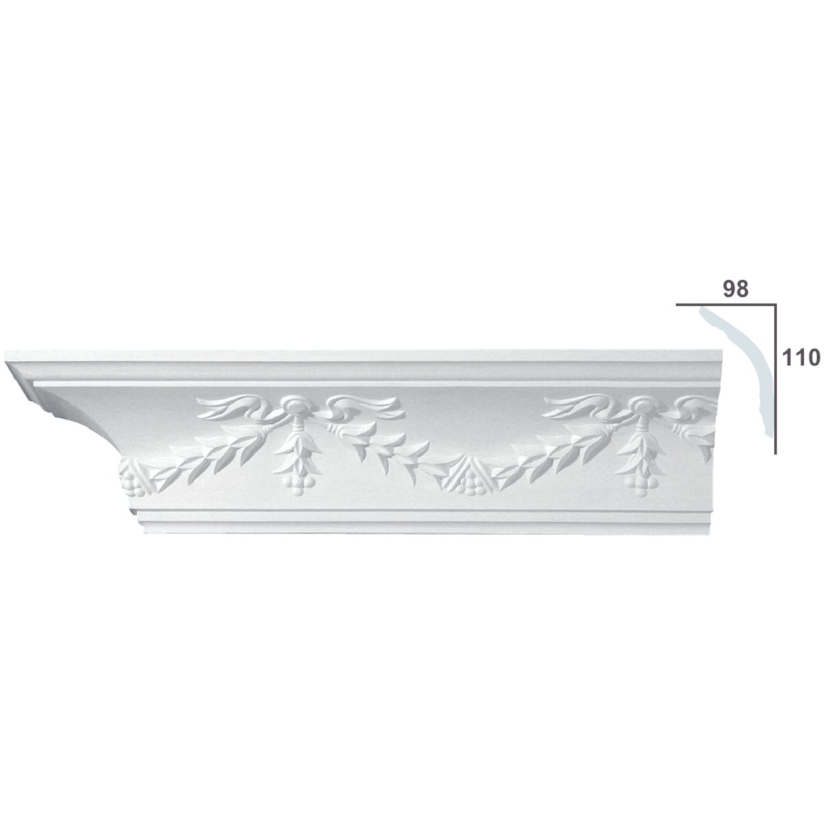 Cornice Moulding in Plaster C0063 (2440 x 148 mm)
