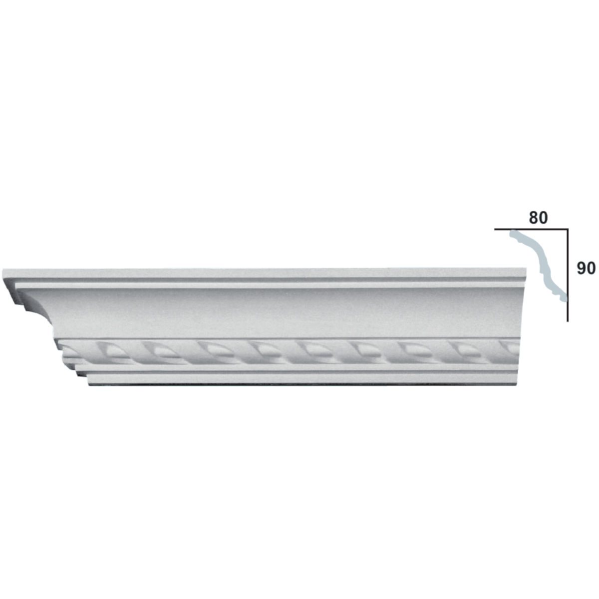 Cornice Moulding in Plaster C0065 (2440 x 120 mm)