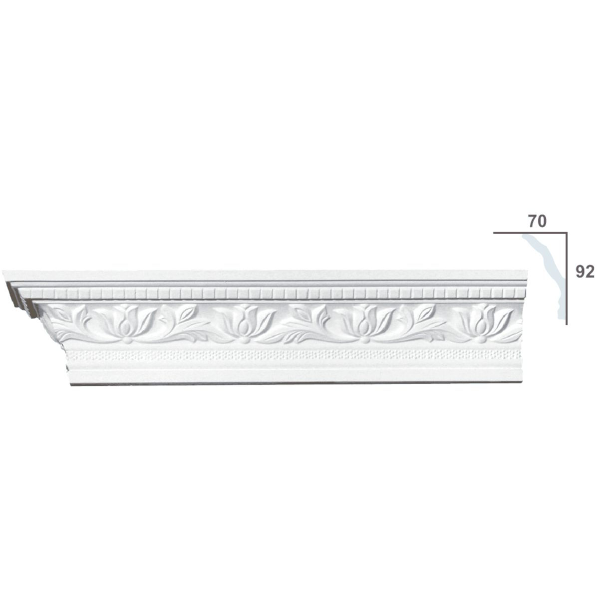 Cornice Moulding in Plaster C0068 (2440 x 115 mm)