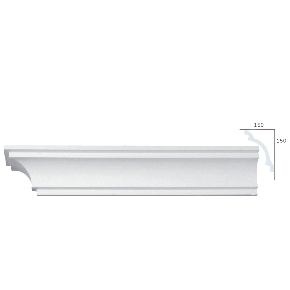 Cornice Moulding in Plaster C0071D (2440 x 215 mm)