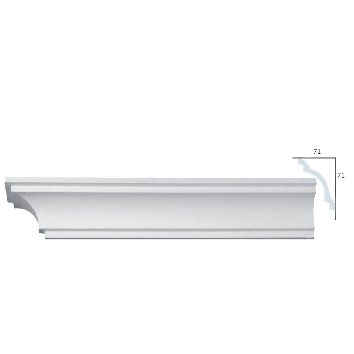 Cornice Moulding in Plaster C0071M (2300 x 100 mm)