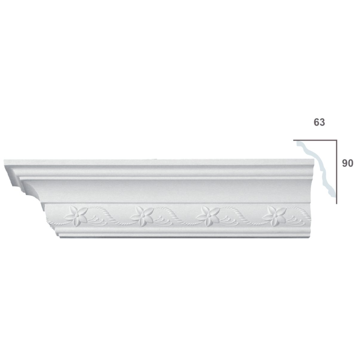 Cornice Moulding in Plaster C0072S (2440 x 110 mm)