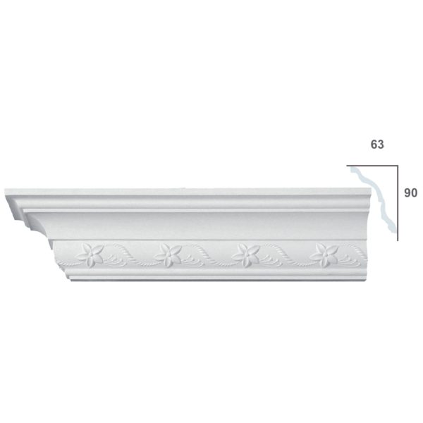Sanca em Gesso C0072S (2440 x 110 mm)