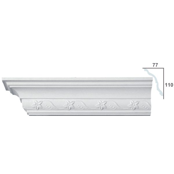 Cornice Moulding in Plaster C0072L (2440 x 135 mm)