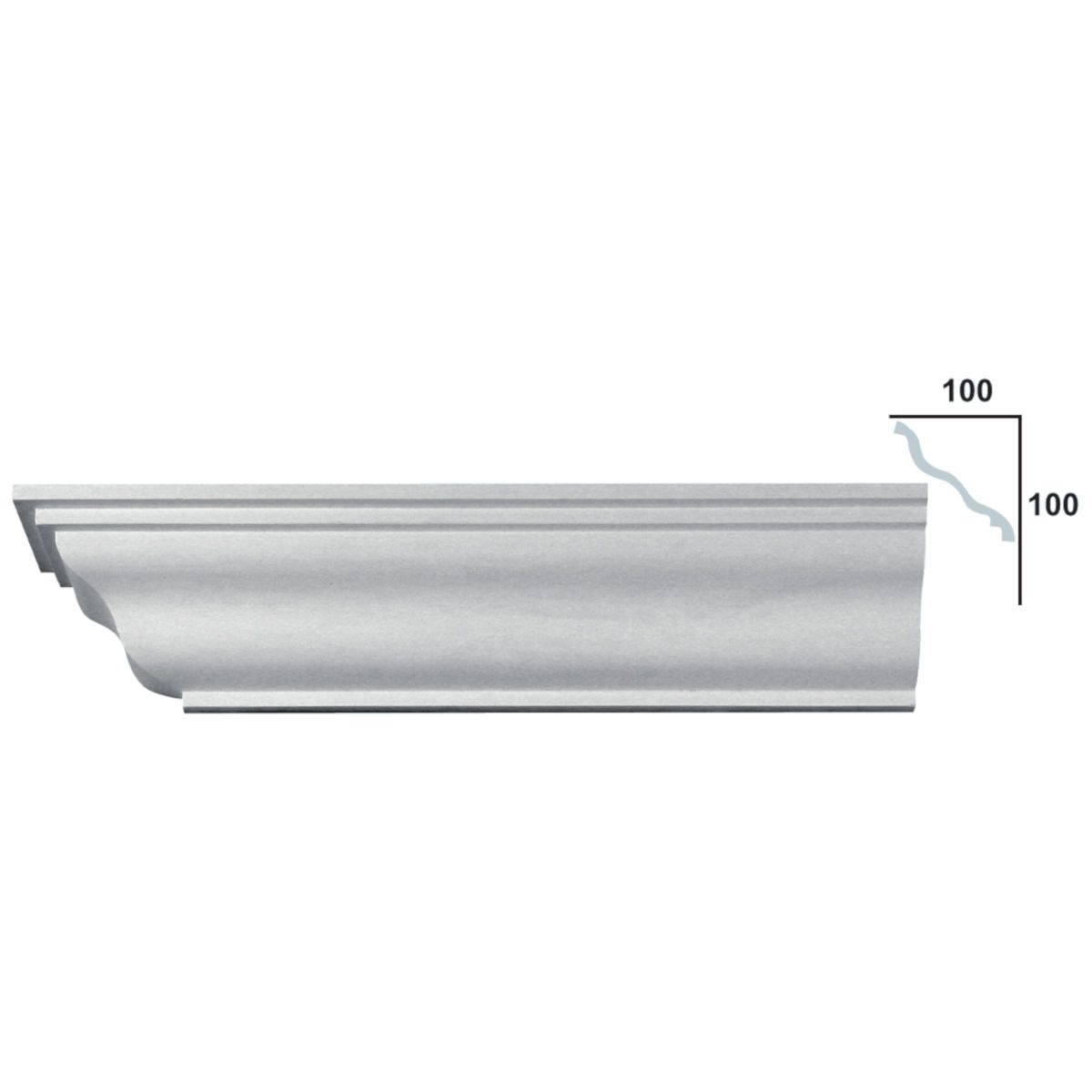 Cornice Moulding in Plaster C0075 (2440 x 140 mm)