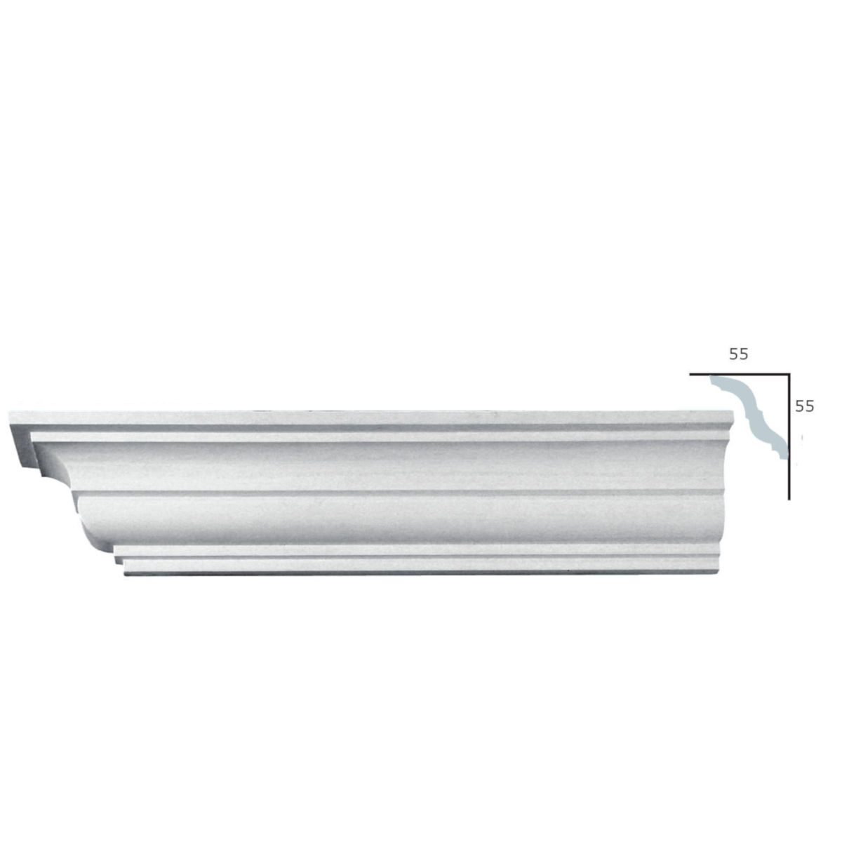 Cornice Moulding in Plaster C0077 (2440 x 82 mm)