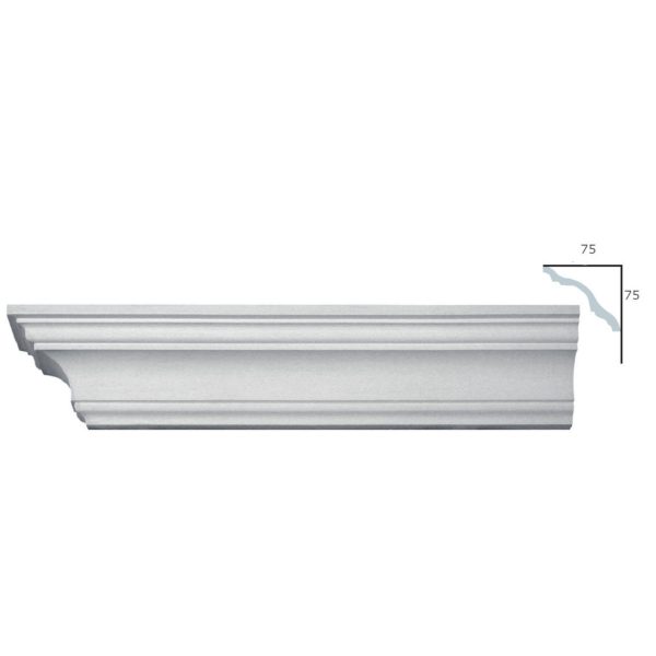Cornice Moulding in Plaster C0078L (2440 x 110 mm)