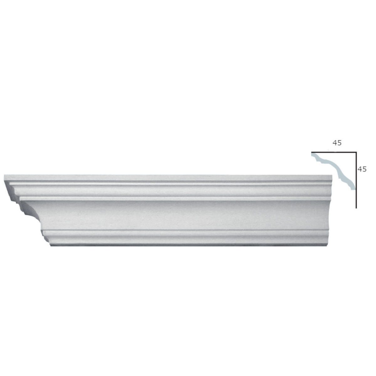 Cornice Moulding in Plaster C0078S (2440 x 65 mm)
