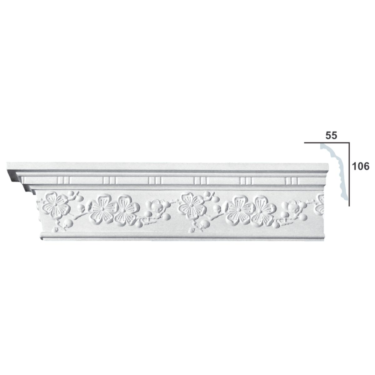 Cornice Moulding in Plaster C0089 (2440 x 120 mm)
