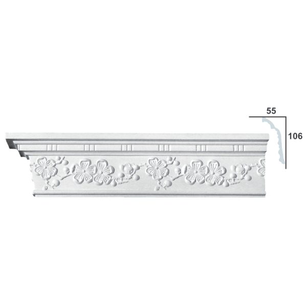 Cornice Moulding in Plaster C0089 (2440 x 120 mm)