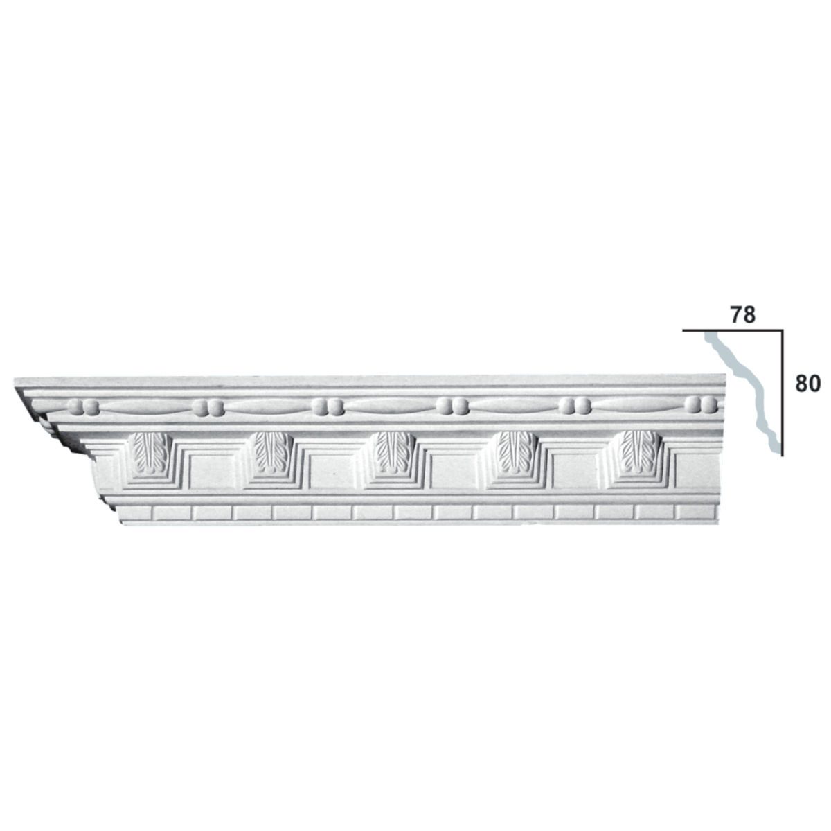 Cornice Moulding in Plaster C0090 (2440 x 112 mm)