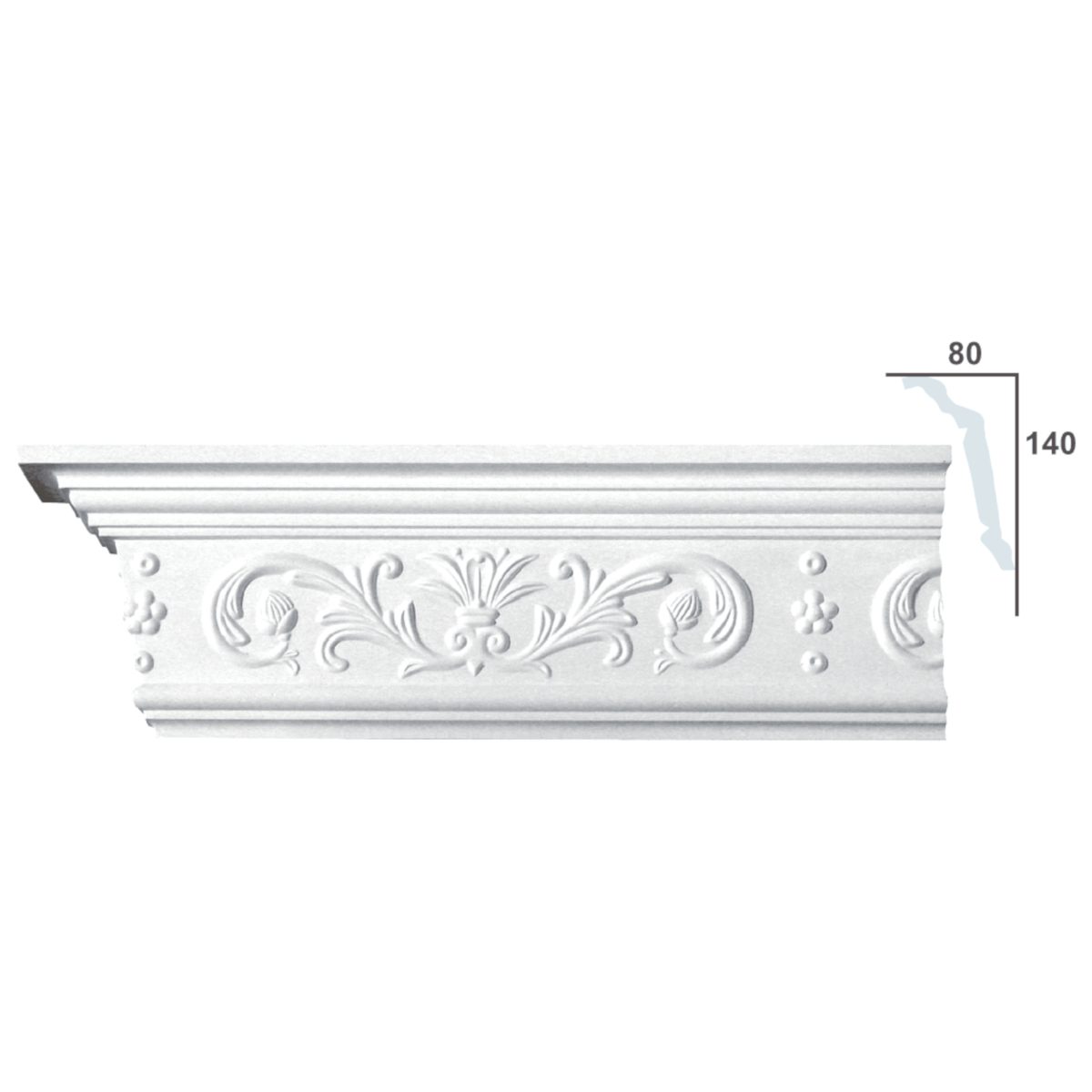 Cornice Moulding in Plaster C0092 (2440 x 158 mm)