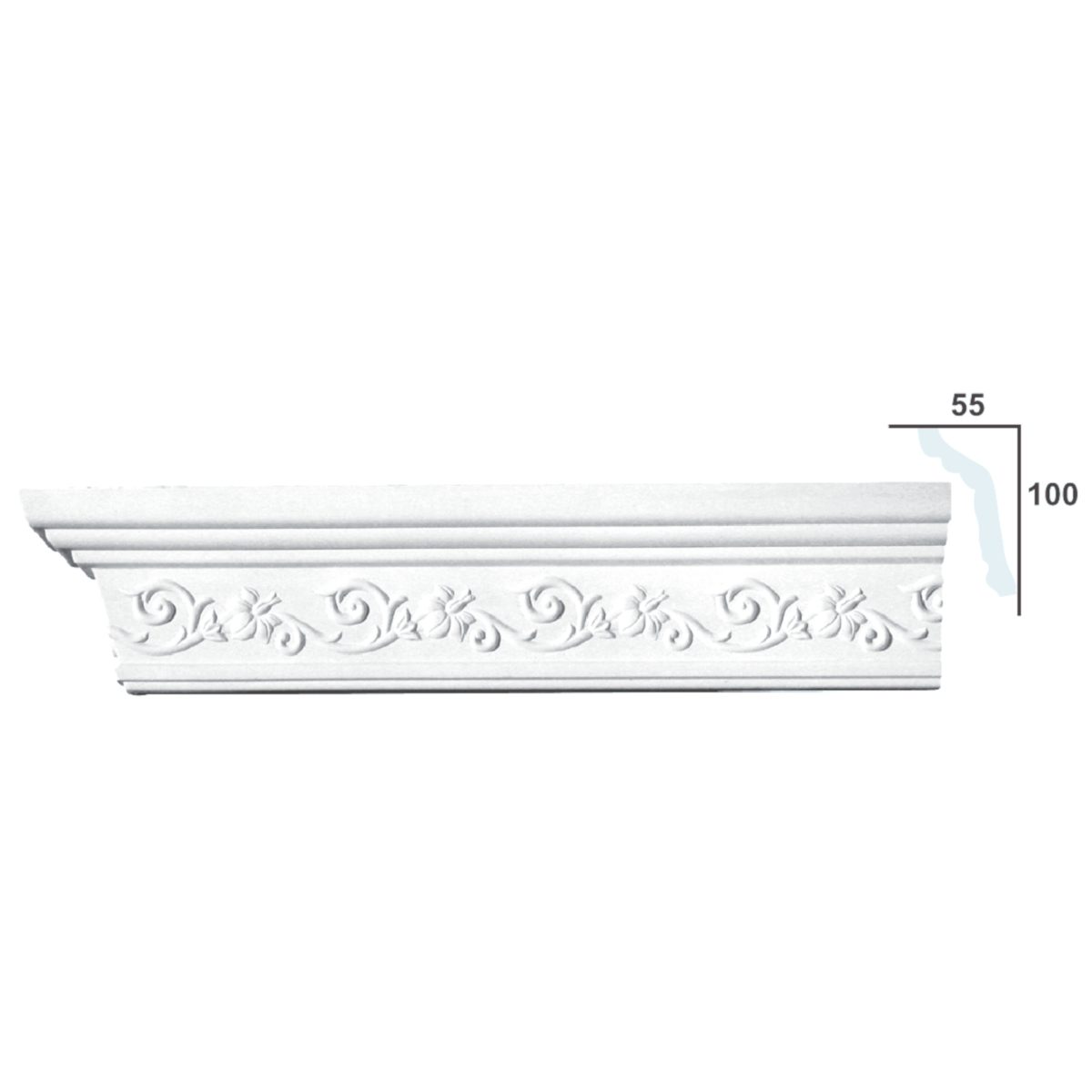 Cornice Moulding in Plaster C0093 (2440 x 110 mm)