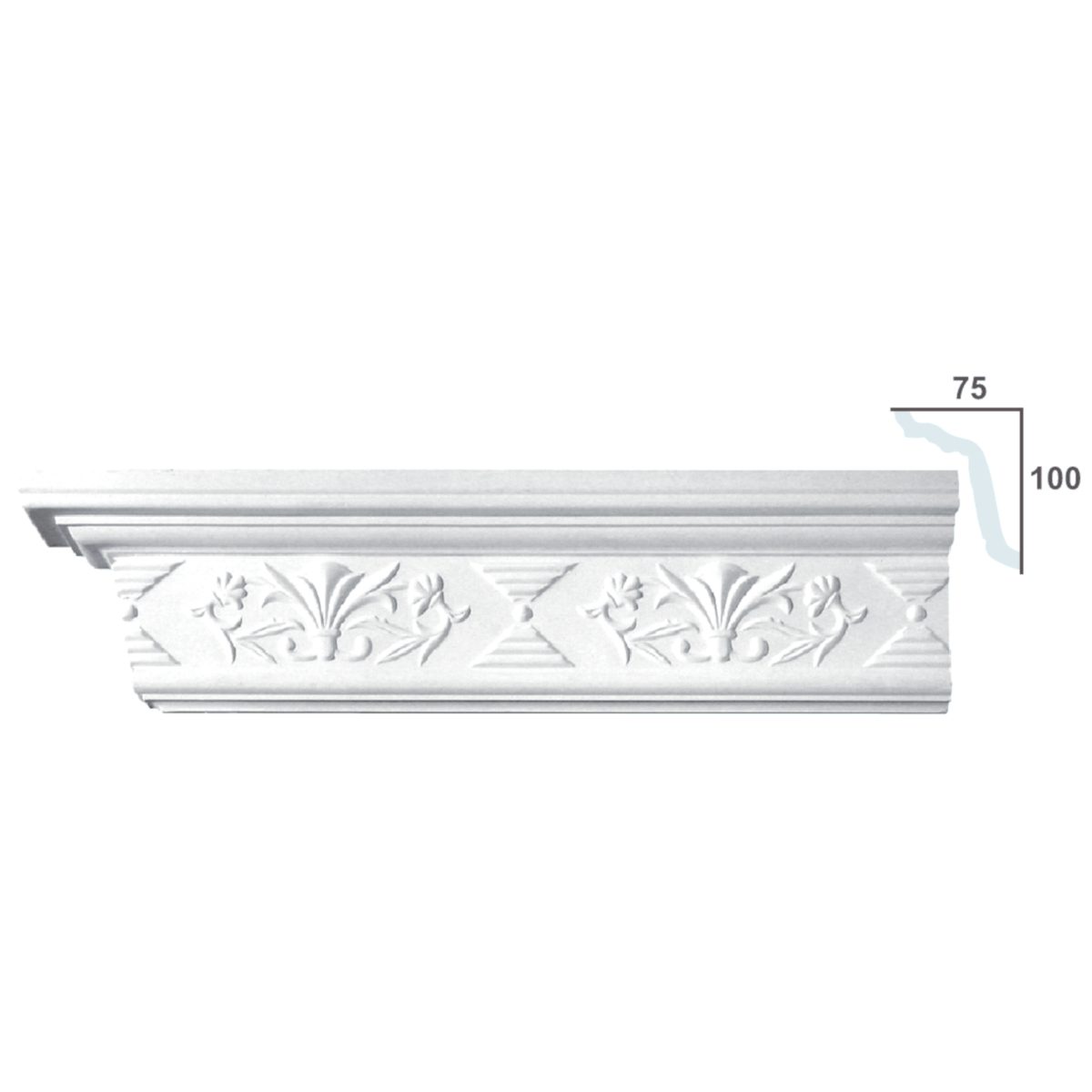 Cornice Moulding in Plaster C0099 (2440 x 125 mm)