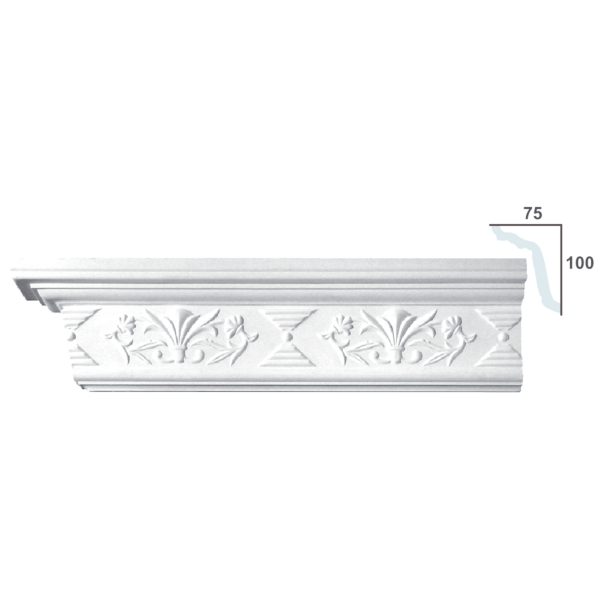 Cornice Moulding in Plaster C0099 (2440 x 125 mm)