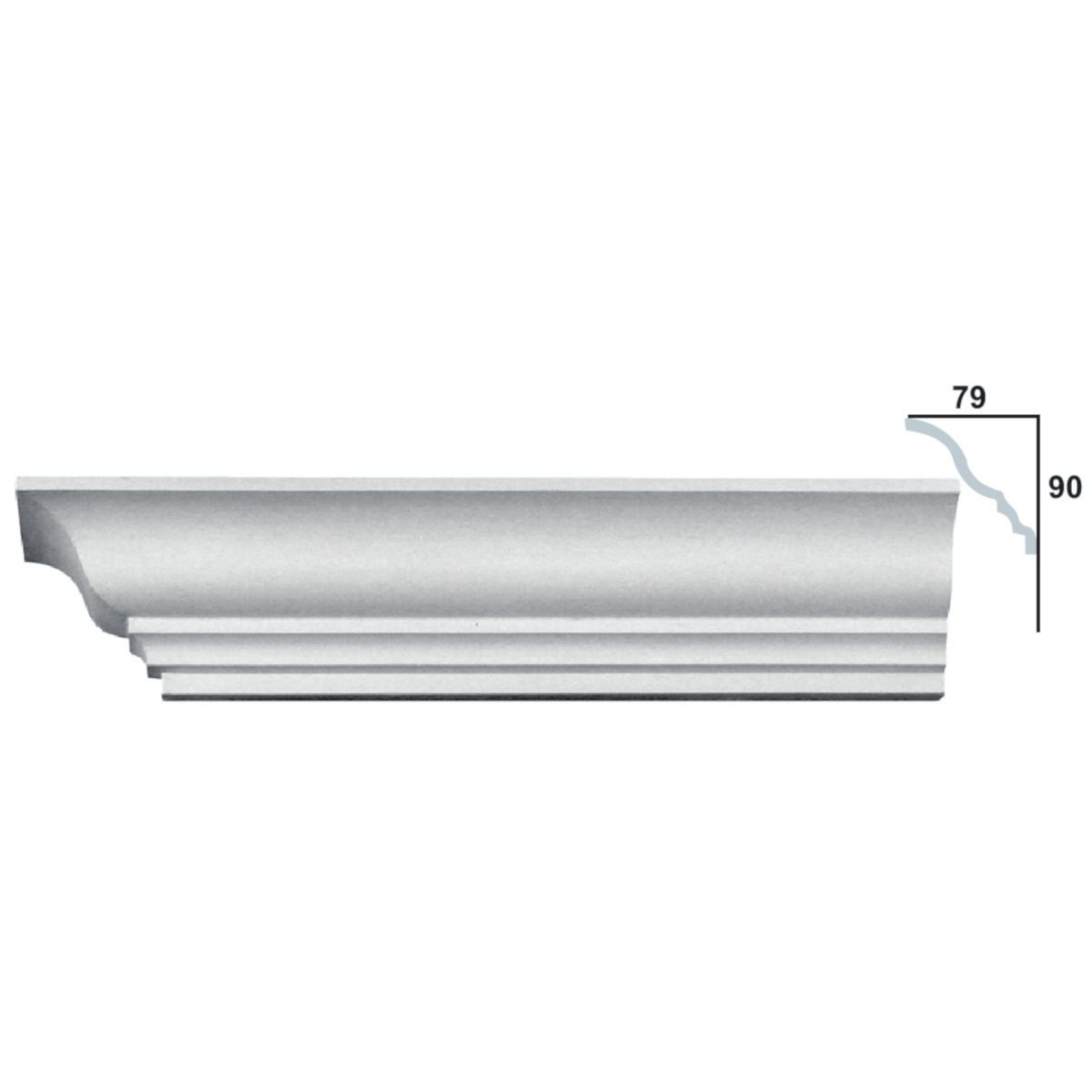 Cornice Moulding in Plaster C2032 (2440 x 120 mm)