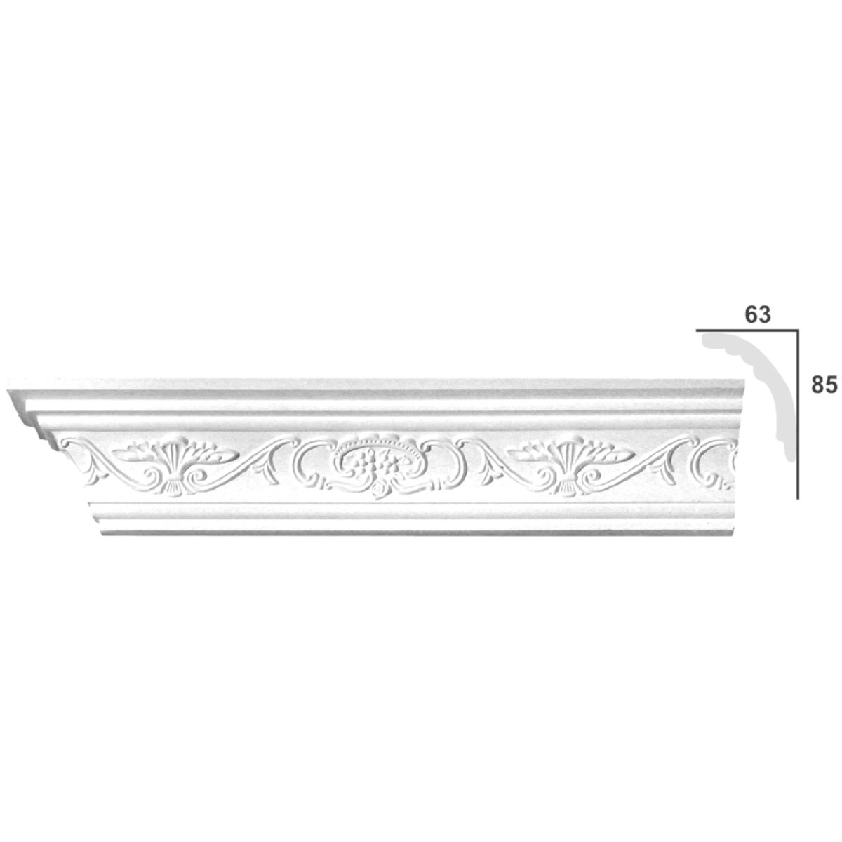 Cornice Moulding in Plaster C2035 (2280 x 105 mm)