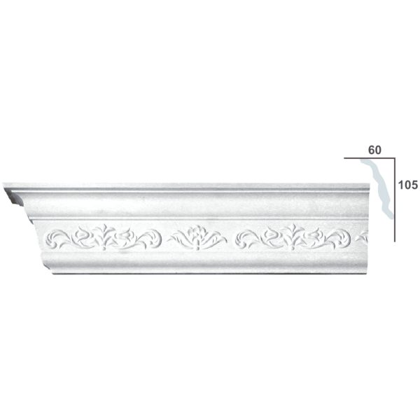 Cornice Moulding in Plaster C2039 (2440 x 125 mm)