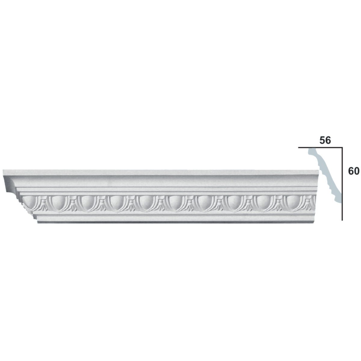 Cornice Moulding in Plaster C2051 (2440 x 82 mm)