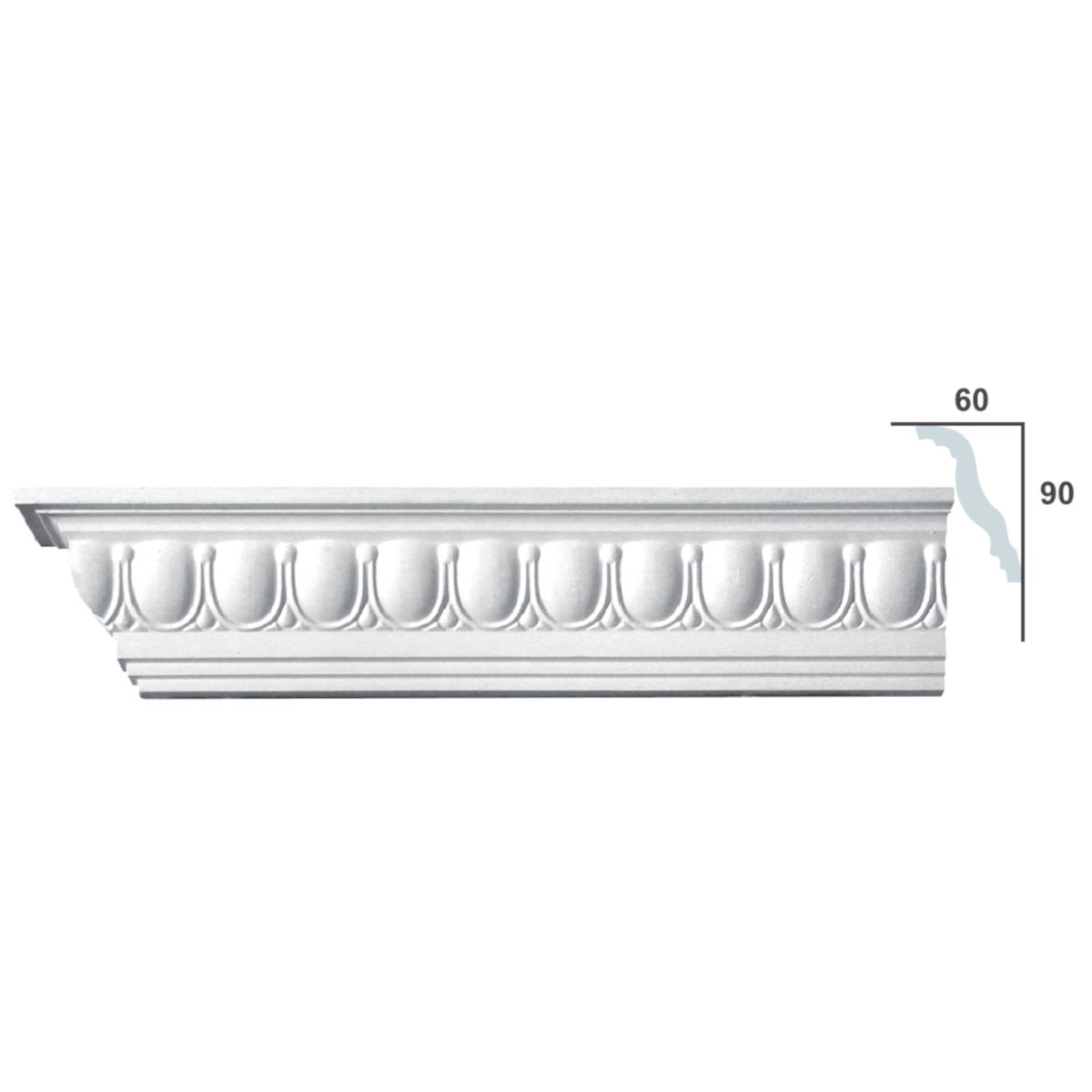 Cornice Moulding in Plaster C2092 (2440 x 107 mm)